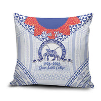 Queen Salote College 100 Years Personalized Pillow Cover Tonga QSC Heilala Lei White Ngatu Pattern LT14 White - Polynesian Pride