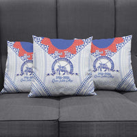 Queen Salote College 100 Years Personalized Pillow Cover Tonga QSC Heilala Lei White Ngatu Pattern LT14 - Polynesian Pride