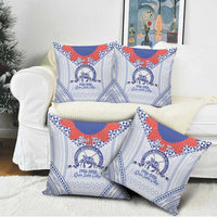 Queen Salote College 100 Years Personalized Pillow Cover Tonga QSC Heilala Lei White Ngatu Pattern LT14 - Polynesian Pride