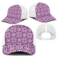 Poni Palaka Quilt Hawaii Baseball Net Cap Hawaiian Tropical Monstera Sea Turtle LT14 - Polynesian Pride