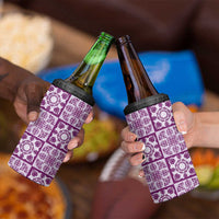 Poni Palaka Quilt Hawaii 4 in 1 Can Cooler Tumbler Hawaiian Tropical Monstera Sea Turtle