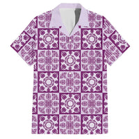 Poni Palaka Quilt Hawaii Hawaiian Shirt Hawaiian Tropical Monstera Sea Turtle LT14 Purple - Polynesian Pride