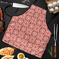 Ulaula Palaka Quilt Hawaii Apron Hawaiian Tropical Monstera Sea Turtle LT14 Red - Polynesian Pride