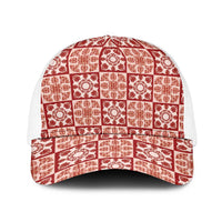 Ulaula Palaka Quilt Hawaii Baseball Net Cap Hawaiian Tropical Monstera Sea Turtle