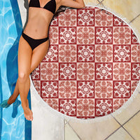 Ulaula Palaka Quilt Hawaii Beach Blanket Hawaiian Tropical Monstera Sea Turtle LT14 - Polynesian Pride