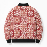 Ulaula Palaka Quilt Hawaii Bomber Puffer Jacket Hawaiian Tropical Monstera Sea Turtle LT14 - Polynesian Pride