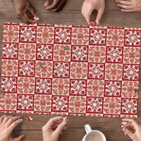 Ulaula Palaka Quilt Hawaii Puzzle Hawaiian Tropical Monstera Sea Turtle LT14 - Polynesian Pride