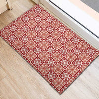 Ulaula Palaka Quilt Hawaii Rubber Doormat Hawaiian Tropical Monstera Sea Turtle