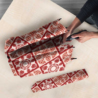 Ulaula Palaka Quilt Hawaii Umbrella Hawaiian Tropical Monstera Sea Turtle LT14 - Polynesian Pride