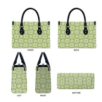 Omaomao Palaka Quilt Hawaii Leather Bag Hawaiian Tropical Monstera Sea Turtle