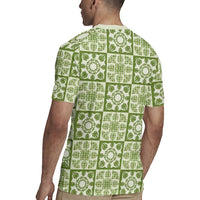 Omaomao Palaka Quilt Hawaii Rugby Jersey Hawaiian Tropical Monstera Sea Turtle