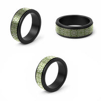 Omaomao Palaka Quilt Hawaii Spinner Ring Hawaiian Tropical Monstera Sea Turtle LT14 - Polynesian Pride