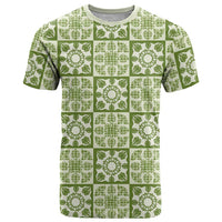 Omaomao Palaka Quilt Hawaii T Shirt Hawaiian Tropical Monstera Sea Turtle