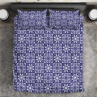 Polu Palaka Quilt Hawaii Bedding Set Hawaiian Tropical Monstera Sea Turtle LT14 Blue - Polynesian Pride