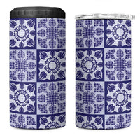 Polu Palaka Quilt Hawaii 4 in 1 Can Cooler Tumbler Hawaiian Tropical Monstera Sea Turtle