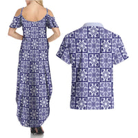 Polu Palaka Quilt Hawaii Couples Matching Summer Maxi Dress and Hawaiian Shirt Hawaiian Tropical Monstera Sea Turtle