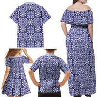 Polu Palaka Quilt Hawaii Family Matching Off Shoulder Maxi Dress and Hawaiian Shirt Hawaiian Tropical Monstera Sea Turtle