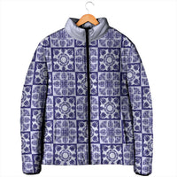 Polu Palaka Quilt Hawaii Padded Jacket Hawaiian Tropical Monstera Sea Turtle
