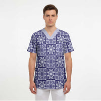 Polu Palaka Quilt Hawaii Scrub Top Hawaiian Tropical Monstera Sea Turtle LT14 - Polynesian Pride