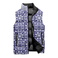 Polu Palaka Quilt Hawaii Sleeveless Puffer Jacket Hawaiian Tropical Monstera Sea Turtle LT14 - Polynesian Pride