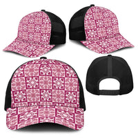 Akala Palaka Quilt Hawaii Baseball Net Cap Hawaiian Tropical Monstera Sea Turtle LT14 - Polynesian Pride