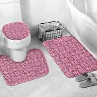 Akala Palaka Quilt Hawaii Bathroom Set Hawaiian Tropical Monstera Sea Turtle LT14 Mat Set Only (3 pcs) One Size Pink - Polynesian Pride