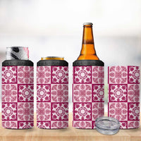 Akala Palaka Quilt Hawaii 4 in 1 Can Cooler Tumbler Hawaiian Tropical Monstera Sea Turtle