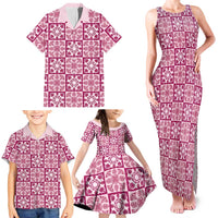 Akala Palaka Quilt Hawaii Family Matching Tank Maxi Dress and Hawaiian Shirt Hawaiian Tropical Monstera Sea Turtle