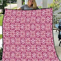 Akala Palaka Quilt Hawaii Quilt Hawaiian Tropical Monstera Sea Turtle LT14 Pink - Polynesian Pride