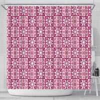 Akala Palaka Quilt Hawaii Shower Curtain Hawaiian Tropical Monstera Sea Turtle