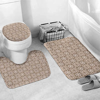 Beige Palaka Quilt Hawaii Bathroom Set Hawaiian Tropical Monstera Sea Turtle LT14 Mat Set Only (3 pcs) One Size Beige - Polynesian Pride