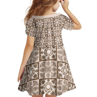 Beige Palaka Quilt Hawaii Family Matching Off Shoulder Maxi Dress and Hawaiian Shirt Hawaiian Tropical Monstera Sea Turtle