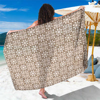 Beige Palaka Quilt Hawaii Sarong Hawaiian Tropical Monstera Sea Turtle LT14 One Size 44 x 66 inches Beige - Polynesian Pride