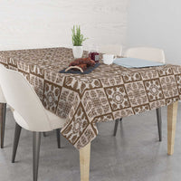Beige Palaka Quilt Hawaii Tablecloth Hawaiian Tropical Monstera Sea Turtle LT14 - Polynesian Pride
