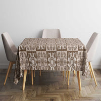 Beige Palaka Quilt Hawaii Tablecloth Hawaiian Tropical Monstera Sea Turtle LT14 - Polynesian Pride