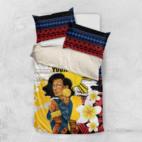 Personalised Philippines Women's Day Bedding Set Filipino Golden Sun With Polynesian Pattern