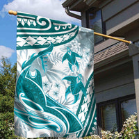 Cyan Polynesia Garden Flag Polynesian Turtle Shark Tattoo Tropical Vintage LT14 - Polynesian Pride