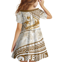 Gold Polynesia Family Matching Long Sleeve Bodycon Dress and Hawaiian Shirt Polynesian Turtle Shark Tattoo Tropical Vintage LT14 - Polynesian Pride