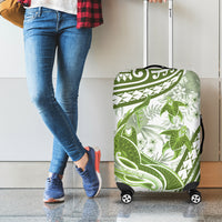 Lime Green Polynesia Luggage Cover Polynesian Turtle Shark Tattoo Tropical Vintage LT14 - Polynesian Pride