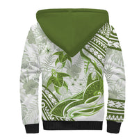 Lime Green Polynesia Sherpa Hoodie Polynesian Turtle Shark Tattoo Tropical Vintage LT14 - Polynesian Pride