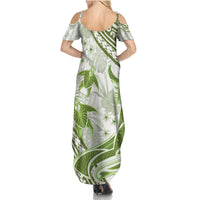 Lime Green Polynesia Summer Maxi Dress Polynesian Turtle Shark Tattoo Tropical Vintage LT14 - Polynesian Pride
