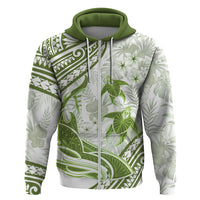 Lime Green Polynesia Zip Hoodie Polynesian Turtle Shark Tattoo Tropical Vintage LT14 Zip Hoodie Lime Green - Polynesian Pride