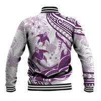 Purple Polynesia Baseball Jacket Polynesian Turtle Shark Tattoo Tropical Vintage LT14 - Polynesian Pride