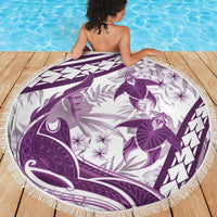 Purple Polynesia Beach Blanket Polynesian Turtle Shark Tattoo Tropical Vintage