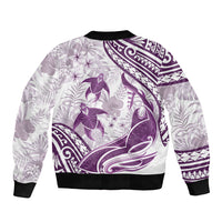Purple Polynesia Bomber Jacket Polynesian Turtle Shark Tattoo Tropical Vintage LT14 - Polynesian Pride