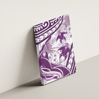 Purple Polynesia Canvas Wall Art Polynesian Turtle Shark Tattoo Tropical Vintage
