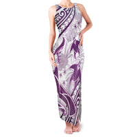 Purple Polynesia Family Matching Tank Maxi Dress and Hawaiian Shirt Polynesian Turtle Shark Tattoo Tropical Vintage LT14 Mom's Dress Purple - Polynesian Pride