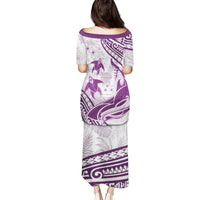 Purple Polynesia Puletasi Polynesian Turtle Shark Tattoo Tropical Vintage LT14 - Polynesian Pride