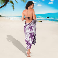 Purple Polynesia Sarong Polynesian Turtle Shark Tattoo Tropical Vintage