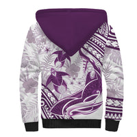 Purple Polynesia Sherpa Hoodie Polynesian Turtle Shark Tattoo Tropical Vintage LT14 - Polynesian Pride